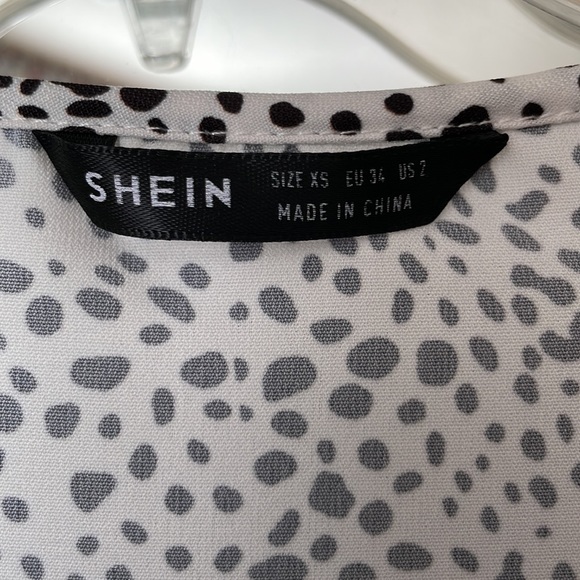 SHEIN blouse black/white Polka dot - Picture 4 of 6